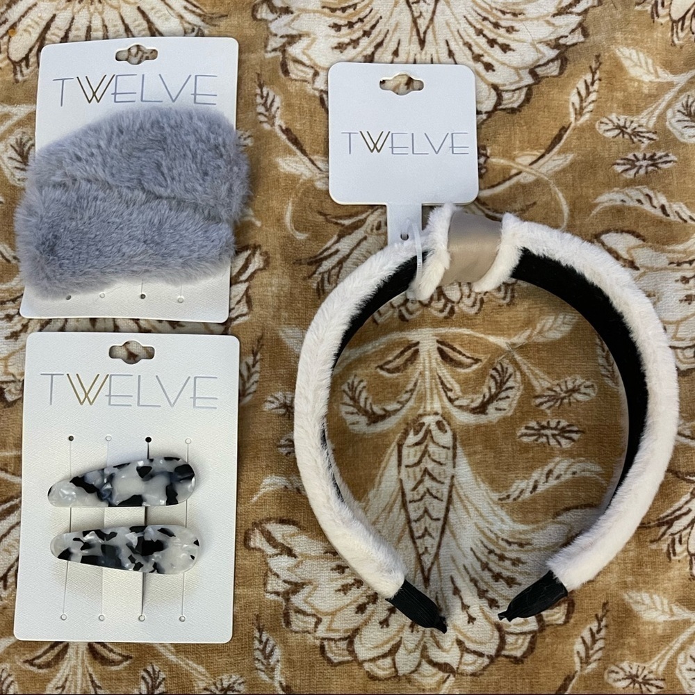 NEW Twelve - Bundle of 3 - Headband, Tortoise Hair Clips and Hair Clips